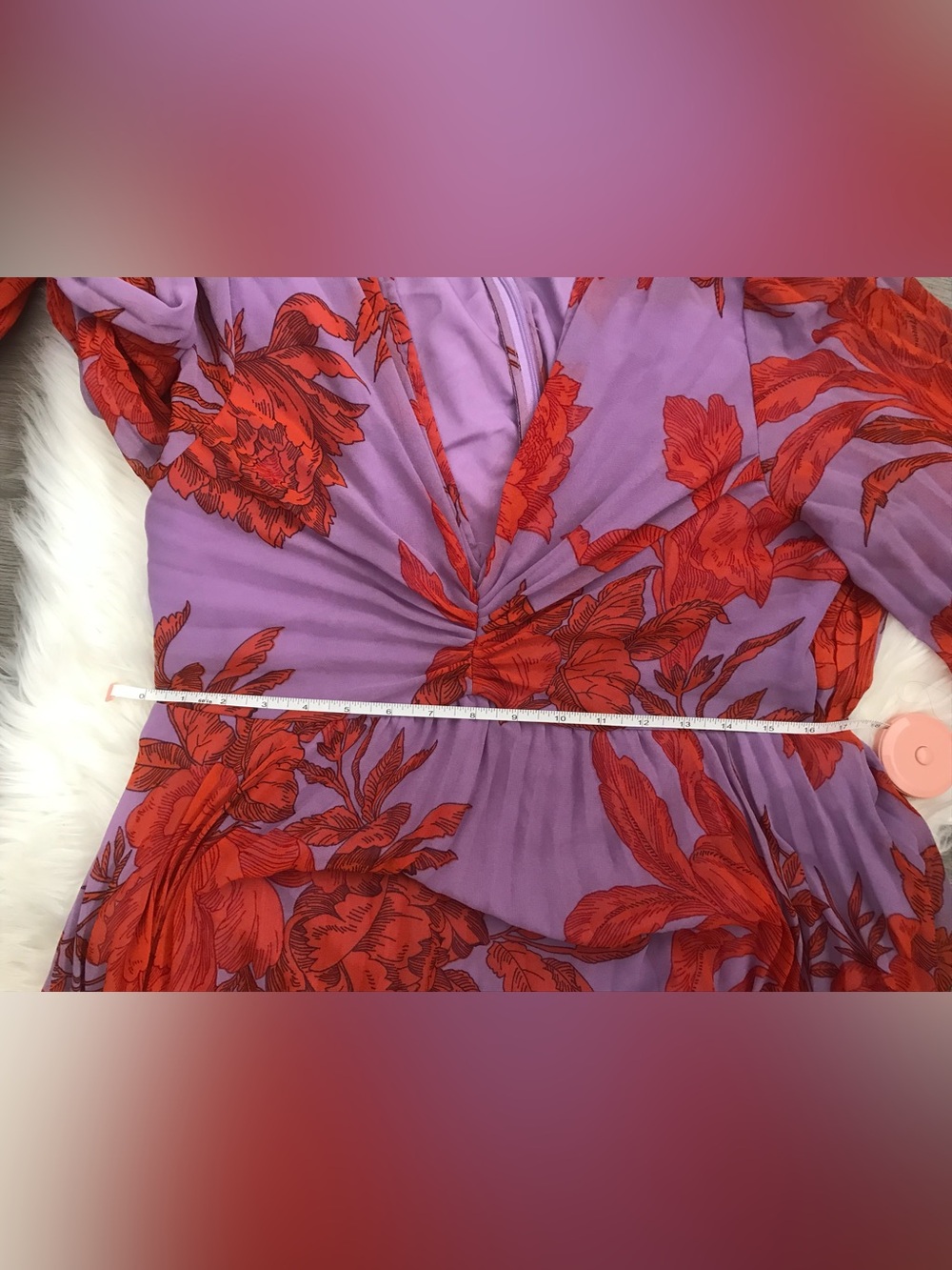 ASOS Lavender and Red Floral Twist-Front Maxi Dress - Picture 10 of 10